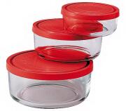 BORMIOLI  ΔΟΧΕΙΑ ΤΡΟΦΙΜΩΝ ΣΤΡΟΓΓΥΛΑ ΣΕΤ 3 ΤΕΜΑΧΙΩΝ GELO