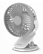 BRUNO BRN-0230 Ανεμιστήρας με κλίπ επαναφορτιζόμενος λευκός-γκρί