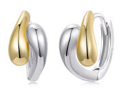 BAMOER σκουλαρίκια κρίκοι BSE1139 ασήμι 925 χρυσό/ασημί