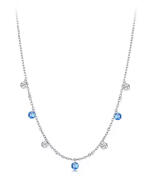 BAMOER κολιέ BSN428 με κυβική ζιρκόνια ασήμι 925 ασημί/μπλε