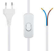 POWERTECH καλώδιο τροφοδοσίας CAB-P041 με διακόπτη 2x 0.75mm² 1.5m λευκό