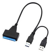 POWERTECH καλώδιο σύνδεσης HDD/SSD CAB-U163 2x USB σε SATA DC 5Gbps