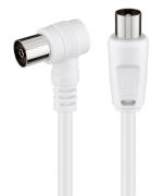 POWERTECH καλώδιο κεραίας RF αρσενικό - RF θηλυκό CAB-V040 γωνιακό λευκό 1.5m