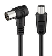 POWERTECH καλώδιο κεραίας RF αρσενικό - RF θηλυκό CAB-V041 γωνιακό μαύρο 1.5m