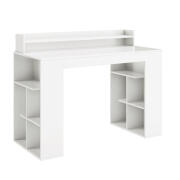 Costway Ξύλινο Γραφείο με Ράφι Οθόνης Υπολογιστή και 2 Βιβλιοθήκες 120 x 54 x 90 cm Costway CB10480WH