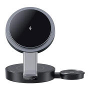 USAMS ασύρματος φορτιστής CD234 3 σε 1 15W μαύρος