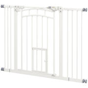 PawHut D06-212V01WT Dog Gate για Μικρά και Μεσαία Μεγέθη 74-100x76cm Λευκό