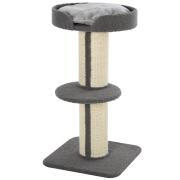PawHut Cat Tree Scratching Post με κάλυμμα μαξιλαριού και στύλους με σχοινί σιζάλ Γκρι 45 x 45 x 91 cm PawHut D30-269GY