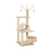 Δέντρο Γάτας - Ονυχοδρόμιο 40 x 40 x 121 cm Χρώματος Μπεζ PawHut D30-288BG