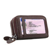 SPM Δερμάτινο Γυναικείο Πορτοφόλι με Αντικλεπτική Προστασία RFID Χρώματος Καφέ DB4788