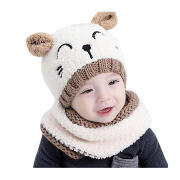 Παιδικό Σετ Σκούφος και Κασκόλ Χρώματος Λευκό SPM DB6614