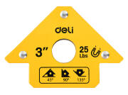 DELI μαγνητική γωνία συγκόλλησης DL-HDW25 με 45°/90°/135° γωνίες 3" 11kg