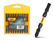 DELI σετ μύτες κατσαβιδιού DL252202D για δραπανοκατσάβιδο διπλή κεφαλή σταυρωτές/ίσιες SL6/PH2x65mm 10τμχ