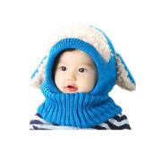 Παιδικό Πλεκτό Σκουφάκι με Αυτιά Χρώματος Μπλε SPM DYN-FluffyBean Blue