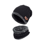 Παιδικό Σετ Σκούφος και Κασκόλ Χρώματος Μαύρο SPM DYN-KnittedHat