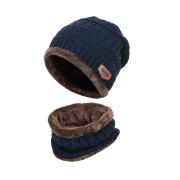 Σετ Σκούφος και Κασκόλ Χρώματος Navy SPM DYN-MenHatScarf-NAVY