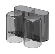 ECOCO βάση οδοντόβουρτσας E2229 με 2 ποτήρια μαύρη-διάφανη