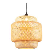 Costway Κρεμαστό Μονόφωτο Φωτιστικό από Μπαμπού Ε27 40 W 40 x 40 x 43 cm EU10092DE