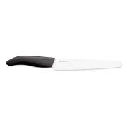 Kyocera Μαχαίρι του Ψωμιού 18cm Με Λευκή Κεραμική Οδοντωτή Λάμα Μαύρη Λαβή Gen