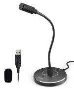 CMTECK επιτραπέζιο μικρόφωνο G009 με εύκαμπτο βραχίονα omnidirectional USB μαύρο