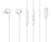 CELEBRAT earphones με μικρόφωνο G40 USB-C σύνδεση 10mm 1.2m λευκά