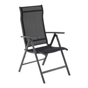 Πτυσσόμενη Καρέκλα Εξωτερικού Χώρου από Αλουμίνιο με Ρυθμιζόμενη Πλάτη Χρώματος Μαύρο Songmics GCB02BK
