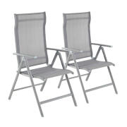 Σετ Πτυσσόμενες Καρέκλες Εξωτερικού Χώρου από Αλουμίνιο με Ρυθμιζόμενη Πλάτη Χρώματος Μαύρο 2 τμχ Songmics GCB29GY