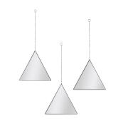 Home Deco Factory Σετ Τριγωνικοί Καθρέπτες Τοίχου με Πλαστικό Πλαίσιο 24.9 x 1.02 x 22.4 cm 3 τμχ Home Deco Factory HD0109
