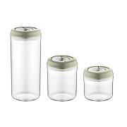 Σετ Πλαστικά Αεροστεγή Δοχεία Τροφίμων 3 τμχ Χρώματος Γκρι Herzberg HG-CK785-Grey