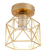 POWERTECH φωτιστικό οροφής HLL-0118 E27 Φ15 x 17cm μεταλλικό χρυσό