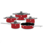 HomeVero Σετ Αντικολλητικά Μαγειρικά Σκεύη 9τμχ. HV-1009R Κόκκινο