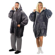 HomeVero Comfort Blanket Βελούδινη Oversized Μπλούζα – Κουβέρτα HV-CB-G Γκρι