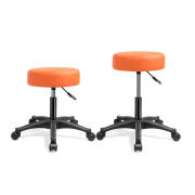 Costway  Σετ Τροχήλατα Περιστρεφόμενα Σκαμπό με Ρυθμιζόμενο Ύψος 46-61 cm 2 τμχ HW63879OR-2