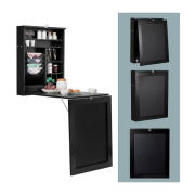 Costway Πτυσσόμενο Ξύλινο Γραφείο Τοίχου με Μαυροπίνακα 87 x 60 x 150 cm Costway HW65925BK