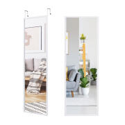 Costway Ολόσωμος Μεταλλικός Καθρέπτης Τοίχου 36.5 x 1.5 x 107 cm  HW65949WH