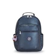 Kipling Σακίδιο πλάτης με θέση PC 15'' 35x44x20cm σειρά Seoul Admiral Blue Metallic