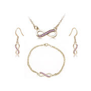 Timothy Stone Σετ Κοσμήματα 4 τμχ Χρώματος Χρυσό με Κρύσταλλα Swarovski® Amethyst