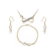 Timothy Stone Σετ Κοσμήματα 4 τμχ Χρώματος Χρυσό με Κρύσταλλα Swarovski® Aqua