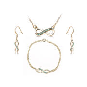 Timothy Stone Σετ Κοσμήματα 4 τμχ Χρώματος Χρυσό με Κρύσταλλα Swarovski® Emeraude