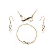 Timothy Stone Σετ Κοσμήματα 4 τμχ Χρώματος Χρυσό με Κρύσταλλα Swarovski® Noir