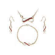 Timothy Stone Σετ Κοσμήματα 4 τμχ Χρώματος Χρυσό με Κρύσταλλα Swarovski® Ruby