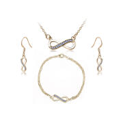 Timothy Stone Σετ Κοσμήματα 4 τμχ Χρώματος Χρυσό με Κρύσταλλα Swarovski® Sapphire