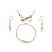 Timothy Stone Σετ Κοσμήματα 4 τμχ Χρώματος Χρυσό με Κρύσταλλα Swarovski® Topaz