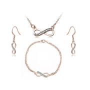 Timothy Stone Σετ Κοσμήματα 4 τμχ Χρώματος Ροζ - Χρυσό με Κρύσταλλα Swarovski® Aqua