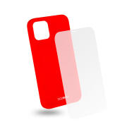 EGOBOO Tempered Glass + Case Rubber TPU Coral (iPhone 12/12 pro)