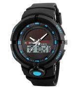 INTIME Ρολόι χειρός Solar-01 Ηλιακό διπλή ώρα El φωτισμός μπλε