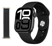 INTIME smartwatch A10 Pro με 2x λουράκια heart rate 2.04" AMOLED IP65 μαύρο