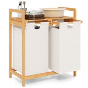 Costway Καλάθι Ρούχων με 2 Τμήματα 52x32x63εκ. JV10141WH Λευκό