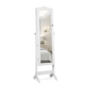 Costway Κοσμηματοθήκη Μπιζουτιέρα με Ολόσωμο Καθρέπτη και Φωτισμό LED 41.5 x 37 x 160 cm Costway JV10771WH