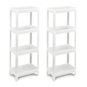 Costway Σετ Πλαστικές Ραφιέρες με 4 Ράφια 36 x 23 x 99.5 cm 2 τμχ Costway JV10871WH-2